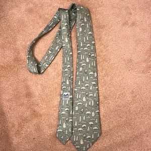 Rare: Forrest Pattern Hermes Silk Tie